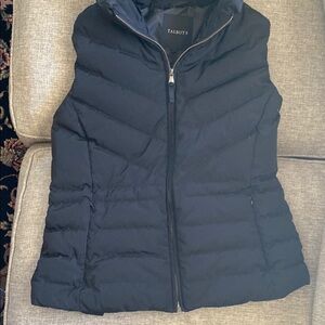 Talbots Black Quilted Puffer Vest with High Collar